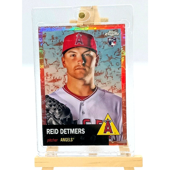 Rose Gold Toile 65/75 Reid Detmers Pitcher Rookie Card #104 Topps Chrome 2022 - Picture 2 of 14